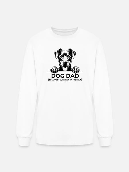 Dog Dad Guardian Tee - Men's Long Sleeve T-Shirt - white