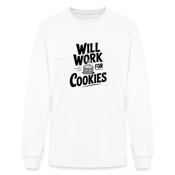 Will Work For Cookies - Men's Long Sleeve T-Shirt - white - Front
