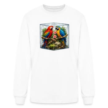 Two Parrots in a Transparent glass - Men's Long Sleeve T-Shirt - white - Front
