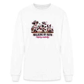 Walking by Faith Tripping Constantly - Men's Long Sleeve T-Shirt - white - Front