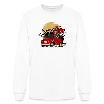 Spartan Warrior on Red Fiat 500 Vector - Men's Long Sleeve T-Shirt - white - Front