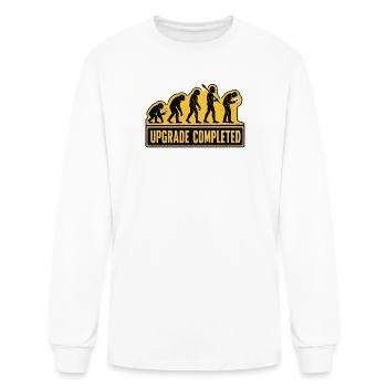 Funny Human Evolution Upgrade Completed - Men's Long Sleeve T-Shirt - white - Front