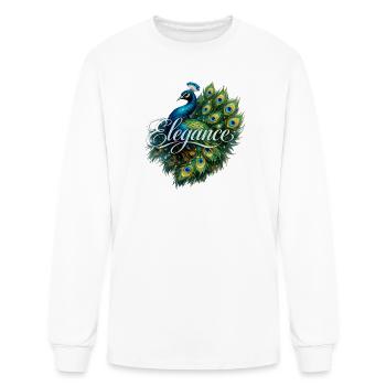Elegance Peacock  - Men's Long Sleeve T-Shirt - white - Front