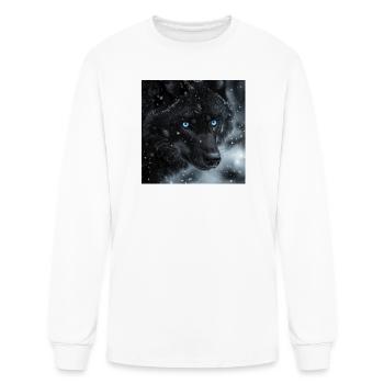 Loup noir - T-shirt à manches longues Homme - blanc - Devant