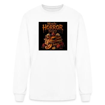 Maple Horror Story — Horror Pancake Skull Monster  - Men's Long Sleeve T-Shirt - white - Front