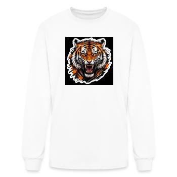Fierce Tiger Head Illustration - Men's Long Sleeve T-Shirt - white - Front