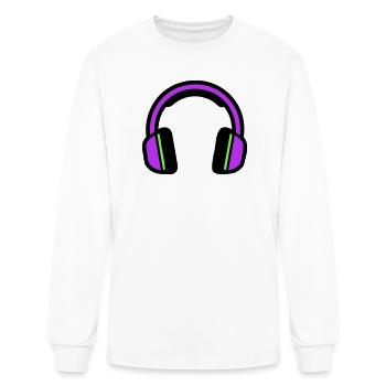 Music Headphones Silhouette - Men's Long Sleeve T-Shirt - white - Front