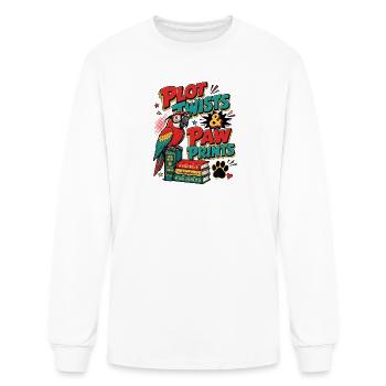 Book Lover Parrot Reading Gift - Men's Long Sleeve T-Shirt - white - Front