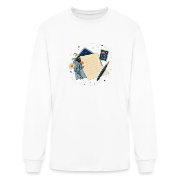 Floral Letter Night Sky - Men's Long Sleeve T-Shirt - white - Front