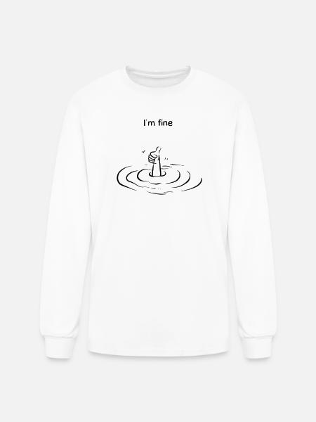 Thumbs Up Ripple Graphic - Men's Long Sleeve T-Shirt - white