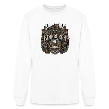 T-shirt Édimbourg-Écosse | Graphique souvenir de voyage - T-shirt à manches longues Homme - blanc - Devant