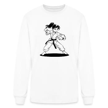 Karate Girl Comic Look - Men's Long Sleeve T-Shirt - white - Front