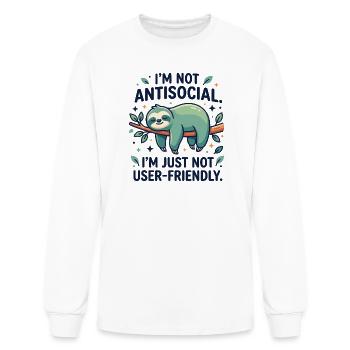 Not Antisocial Just Not User-Friendly Sloth - Men's Long Sleeve T-Shirt - white - Front