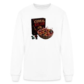 Cereal Killer — Horror Cereal Box Parody Dark Art  - Men's Long Sleeve T-Shirt - white - Front