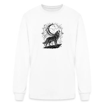 Lunar Wolf Howl - Men's Long Sleeve T-Shirt - white - Front