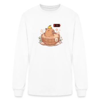 Social Battery 1 Percent Spa Capybara - Cozy Menta - Men's Long Sleeve T-Shirt - white - Front