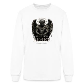 Built From Scars: Angel Wings of Resilience - Men's Long Sleeve T-Shirt - white - Front
