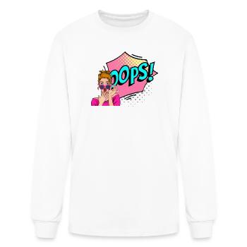 Oops Pop Art Girl Graphic - Men's Long Sleeve T-Shirt - white - Front