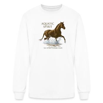 AQUATIC SPIRIT: THE UNTAMED OCEAN STALLION - Men's Long Sleeve T-Shirt - white - Front