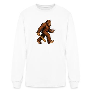 Baseball Bigfoot Sasquatch Funny Bigfoot Baseball - Men's Long Sleeve T-Shirt - white - Front