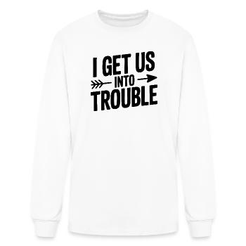 I Get Us Into Trouble - Men's Long Sleeve T-Shirt - white - Front