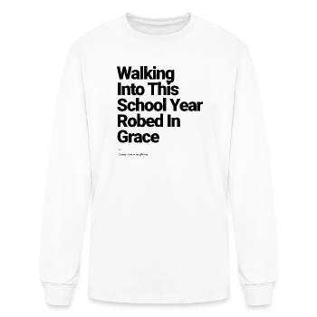 Walking Into The School Year, Robed In Grace - Men's Long Sleeve T-Shirt - white - Front