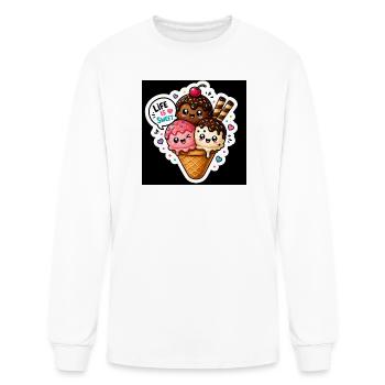 Autocollant Triple Scoop Sweet - T-shirt à manches longues Homme - blanc - Devant