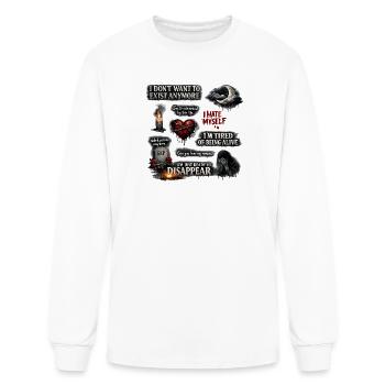 No Exit Emo Patch Art - Men's Long Sleeve T-Shirt - white - Front