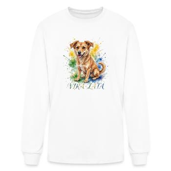 Aquarelle de chien caramel Vira Lata brésilienne - T-shirt à manches longues Homme - blanc - Devant