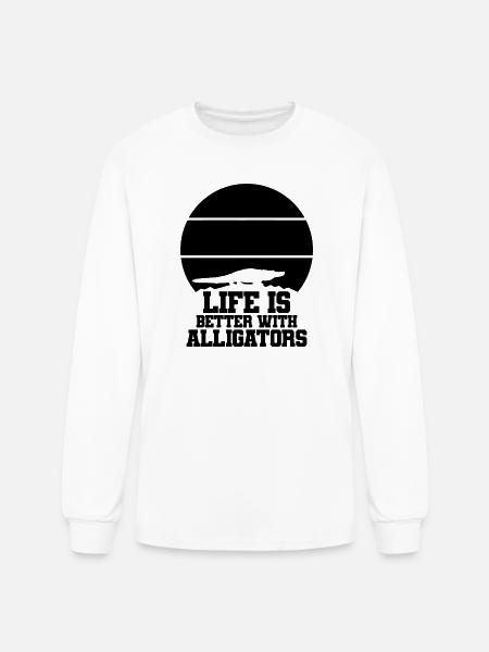 Alligator Silhouette - Men's Long Sleeve T-Shirt - white