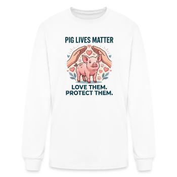 Pig Lives Matter: Protect Pigs - Men's Long Sleeve T-Shirt - white - Front