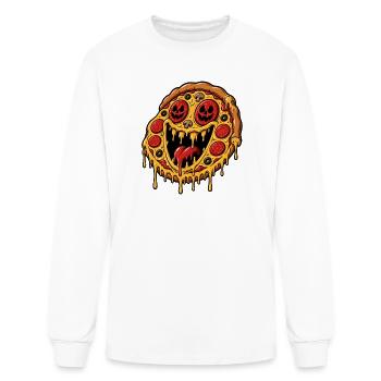 Spooky Pepperoni Pizza Monster - Men's Long Sleeve T-Shirt - white - Front