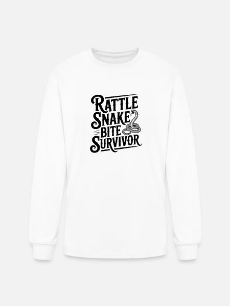 Rattle Snake Bite Survivor - Men's Long Sleeve T-Shirt - white