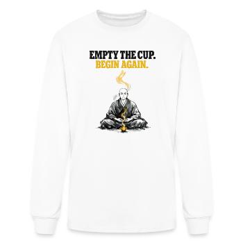 Empty The Cup Begin Again - Zen Monk Fitness Gift - Men's Long Sleeve T-Shirt - white - Front