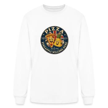 Pizza Society - Pineapple Welcome Here - Men's Long Sleeve T-Shirt - white - Front