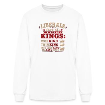 Kings and Crowns Political Graphic - Men's Long Sleeve T-Shirt - white - Front