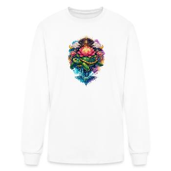 Mystical Lotus Turtle Celestial Fantasy Art - Men's Long Sleeve T-Shirt - white - Front