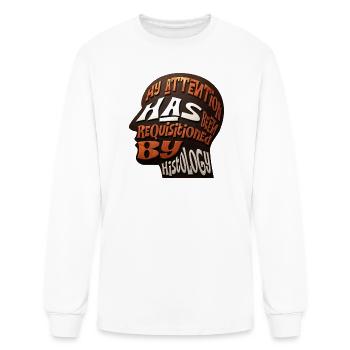 Histology Demanded: Attention Word Art - Men's Long Sleeve T-Shirt - white - Front