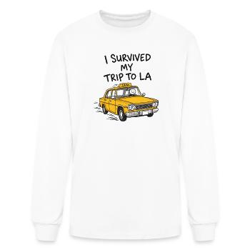 I Survived My Trip to LA Yellow Taxi Humor - Men's Long Sleeve T-Shirt - white - Front