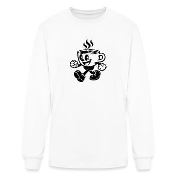 Retro 1930s Rubber Hose Coffee Mug Cartoon - Men's Long Sleeve T-Shirt - white - Front