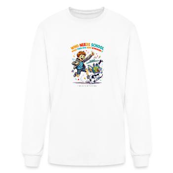 Dog Does Homework Funny Quote   - Men's Long Sleeve T-Shirt - white - Front