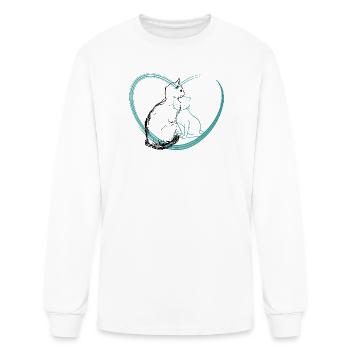 Two Cats Hugging
  - Men's Long Sleeve T-Shirt - white - Front