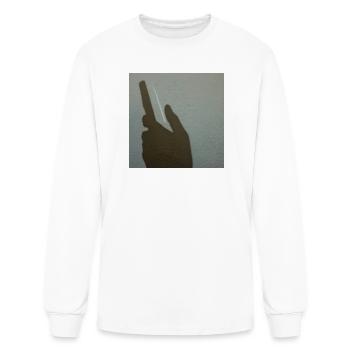 Midnight Silhouette: Smoke Gesture - Men's Long Sleeve T-Shirt - white - Front