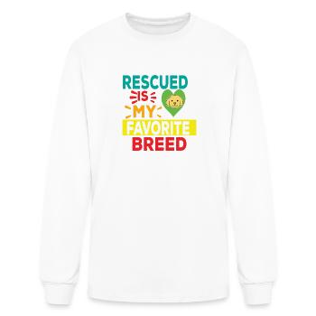 Rescued Is My Favorite Breed - Men's Long Sleeve T-Shirt - white - Front