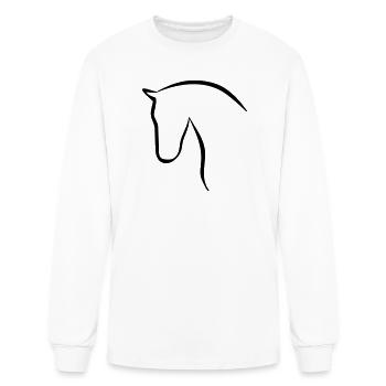 Elegant and minimalist Horse Head Silhouette - Men's Long Sleeve T-Shirt - white - Front