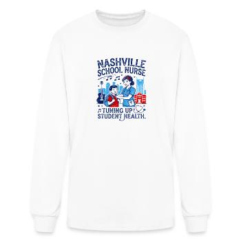 Nashville School Nurse Tuning Up Student Health - Men's Long Sleeve T-Shirt - white - Front