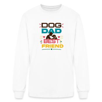 Dog Dad Best Friend - Men's Long Sleeve T-Shirt - white - Front