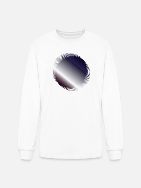 Circular Gradient Ripple - Men's Long Sleeve T-Shirt - white