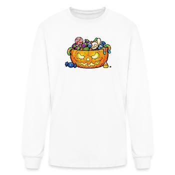  Halloween Jack o Lantern Candy Bowl  - Men's Long Sleeve T-Shirt - white - Front