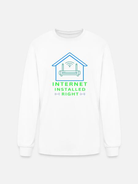 Internet_Installed_Right-_sized - Men's Long Sleeve T-Shirt - white